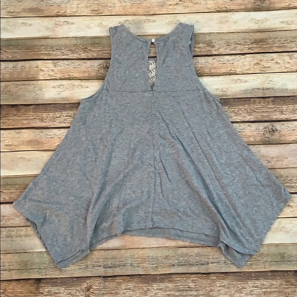 American Eagle Gray Embroidered Tank Top - Picture 3 of 5